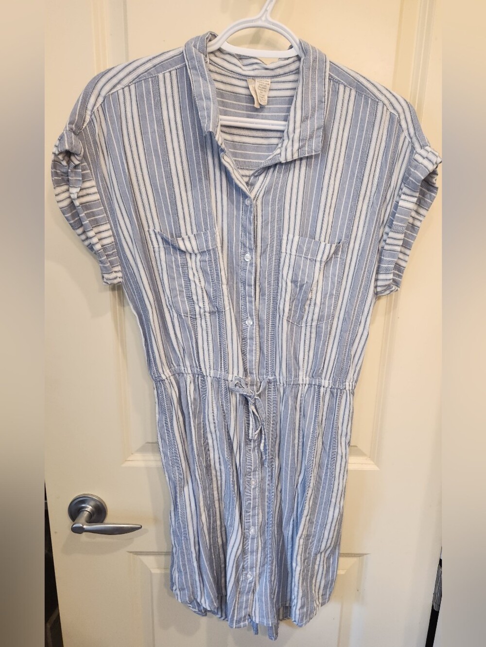 Japna Blue & White Striped Button-Up Shirt